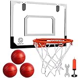 SUPER JOY Mini Basketballkorb Set für Kinder Zimmer Basketball Set Mit 3 Ball Pumpe Indoor Sport Spielzeug Büro Basketball-Board Indoor Ballnetz Office Home 40x30cm Outdoor Basketballbrett Wandmontage